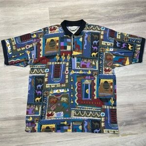 90’s London Fog Multicolor Graphic Shirt Size M